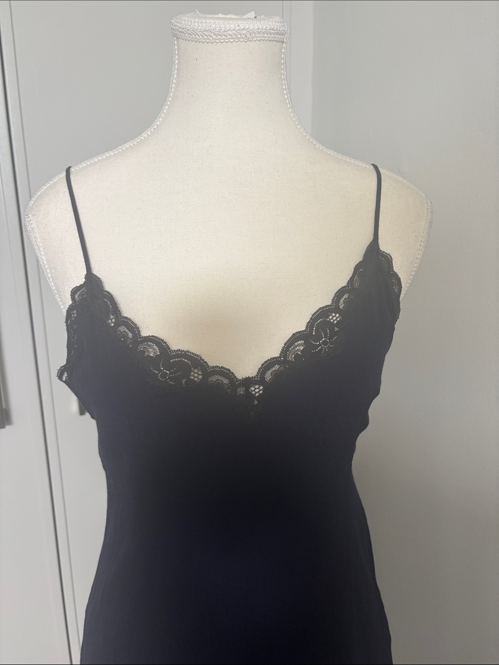Wilfred Navy with Black Lace-Trim Slip Dress - Picture 2 of 9